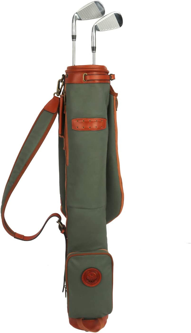 Vintage Golf Club Carry Bags Travel Case - Canvas and Leather